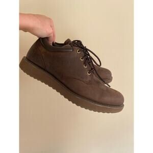 L.L. Bean Men's Brown Size 10 Medium Stonington Oxford Shoes, Plain Toe